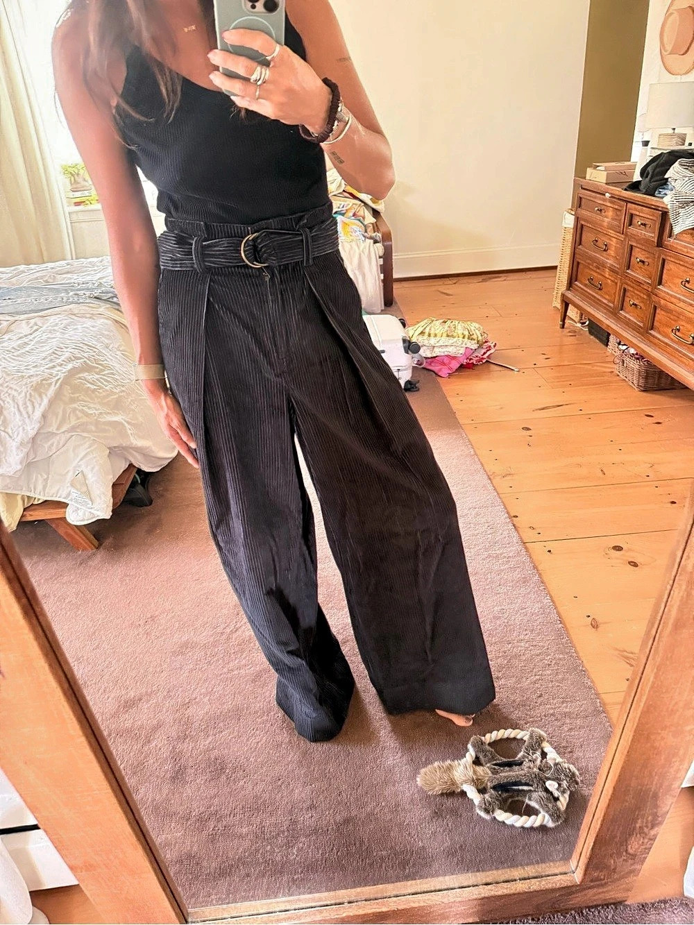 Ulla Johnson Wide Leg Corduroy Pants with Belt - Size: XS | US 2